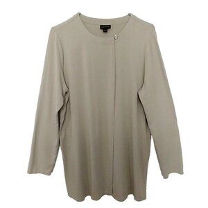 J. Jill Wearever Overlap Cardigan Truffle Beige  Long Sleeve Womens Sweater - L